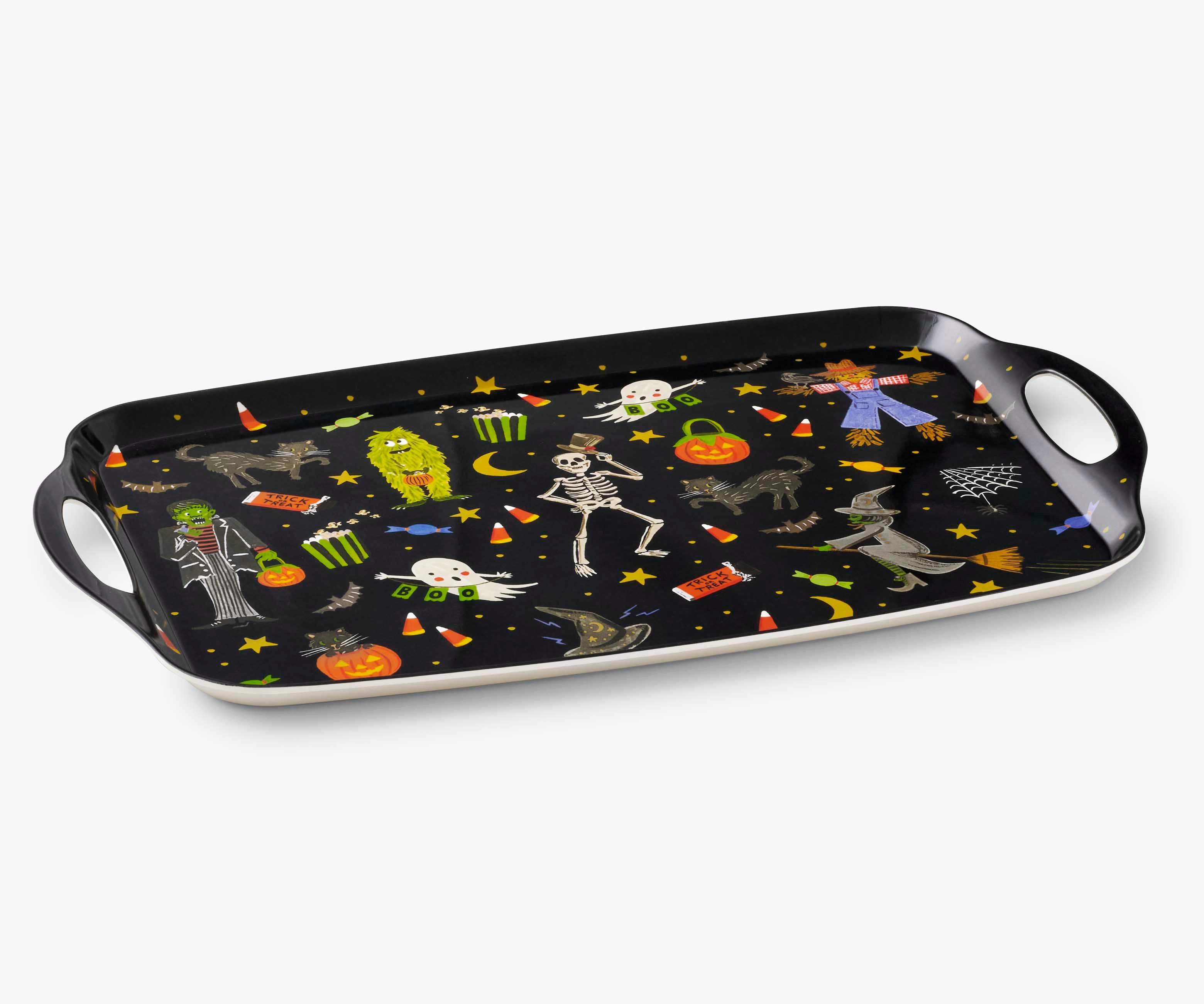 Melamine Serving Platter with Handles - Halloween Parade